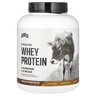 Levels, Poudre de protéines de lactosérum d'animaux nourris à l'herbe, chocolat et beurre de cacahuète, 2,27 kg