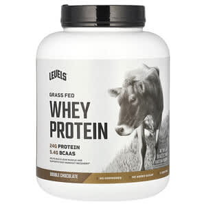 Levels, Grass Fed Whey Protein Powder, Double Chocolate, 5 lbs (2.27 kg)'