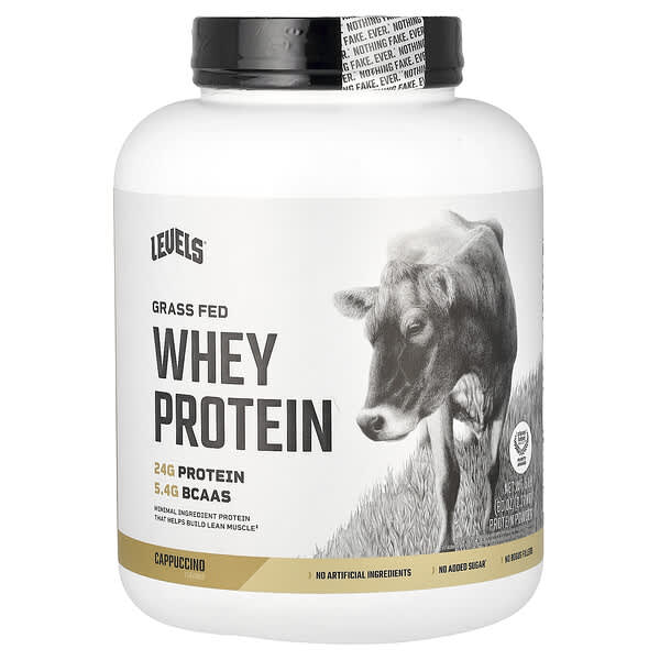 Levels, Grass Fed Whey Protein Powder, Cappuccino, 5 lb (2.27 kg)