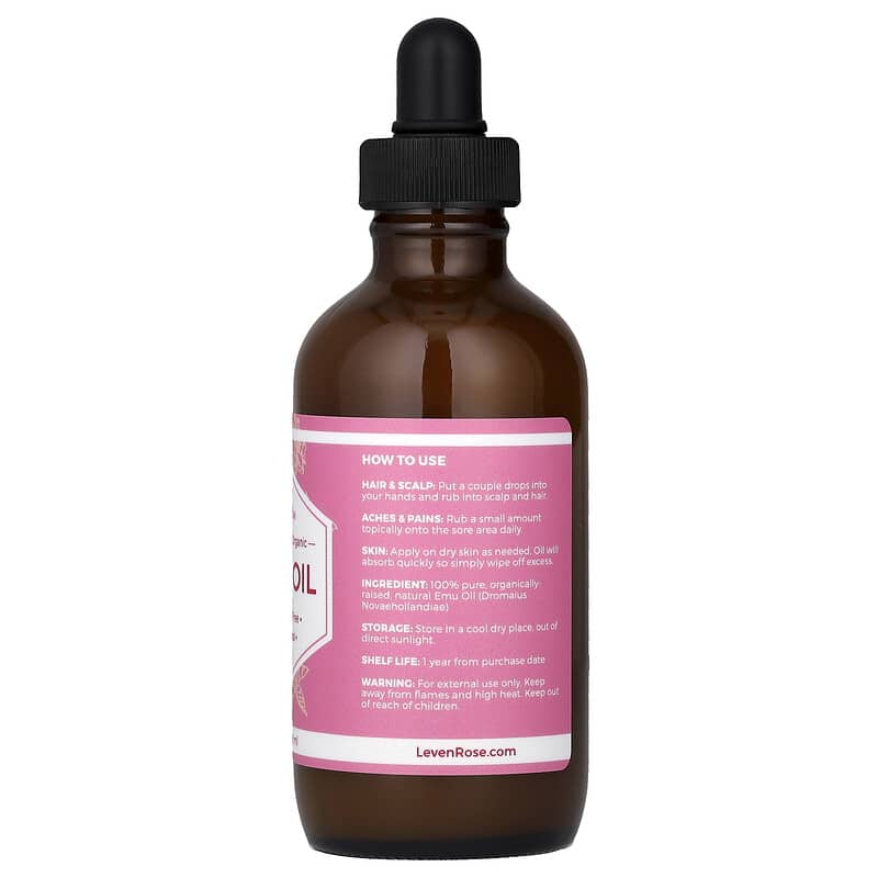 100% Pure & Organic Emu Oil, 4 fl oz (118 ml)
