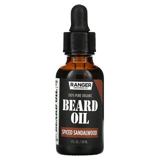 Leven Rose, 100% Pure Organic Beard Oil, Spiced Sandalwood, 1 fl oz (30 ml)