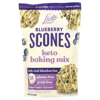 Livlo, Scones de Mirtilo, Mistura para Cozimento Cetônico com Mirtilo Real, 269 g (9,5 oz)