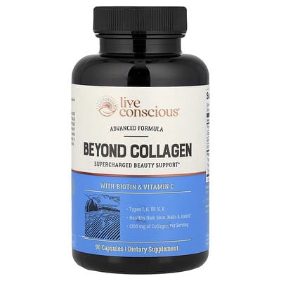 Live Conscious, Beyond Collagen with Biovitamins and Vitamin C, 90 Capsules