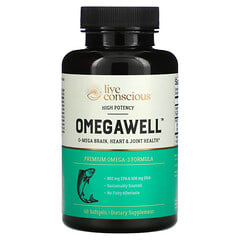 Live Conscious‏, OmegaWell ، فعالية عالية ، 60 كبسولة هلامية