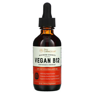 Live Conscious, Веганский витамин B12, максимальная эффективность, 60 мл