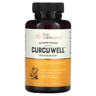 Live Conscious, Curcuwell, Force maximale, 60 capsules