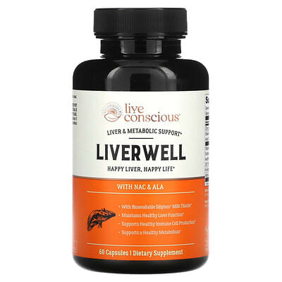 Live Conscious, LiverWell, with NAC & ALA, 60 Capsules