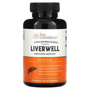 Live Conscious, LiverWell With NAC & ALA, 60 Capsules