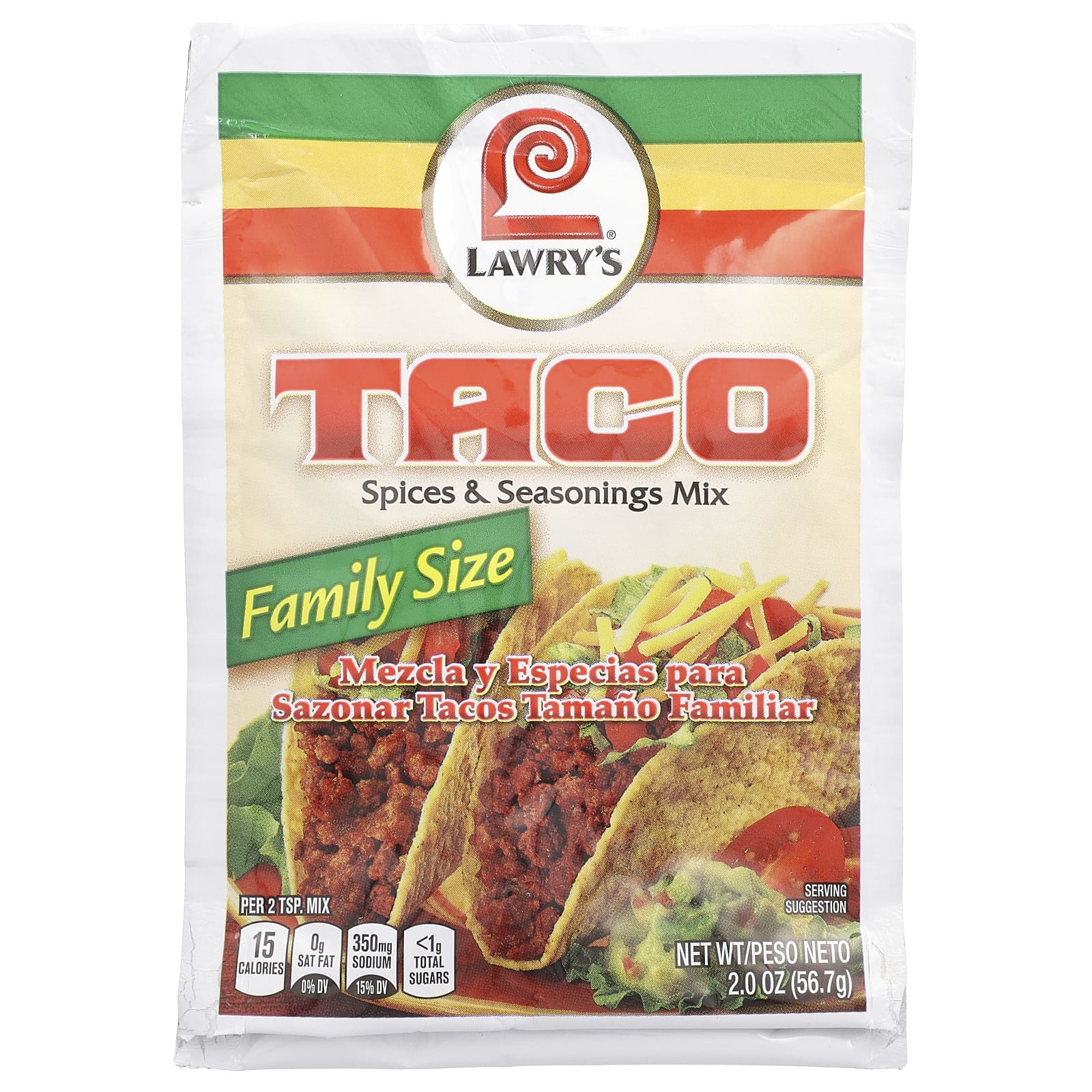 Taco Spices & Seasoning Mix, Family Size, 2 oz (56.7 g)