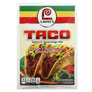 Lawry's, Mezcla para tacos, especias y condimentos`` 28,3 g (1 oz)