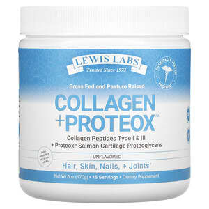 Lewis Labs, Collagen + Proteox, Unflavored, 6 oz (170 g)