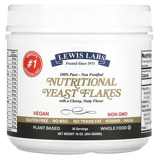 Lewis Labs, Hojuelas de levadura nutricional`` 454 g (16 oz)