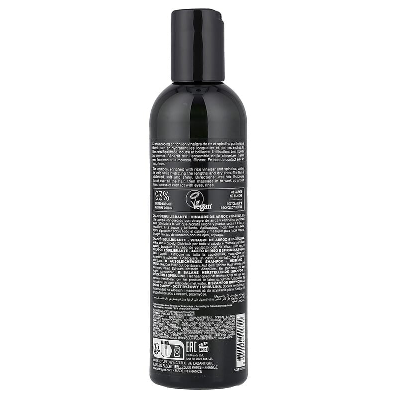 リバランシング シャンプー、ライスビネガー＆スピルリナ、250ml（8.5