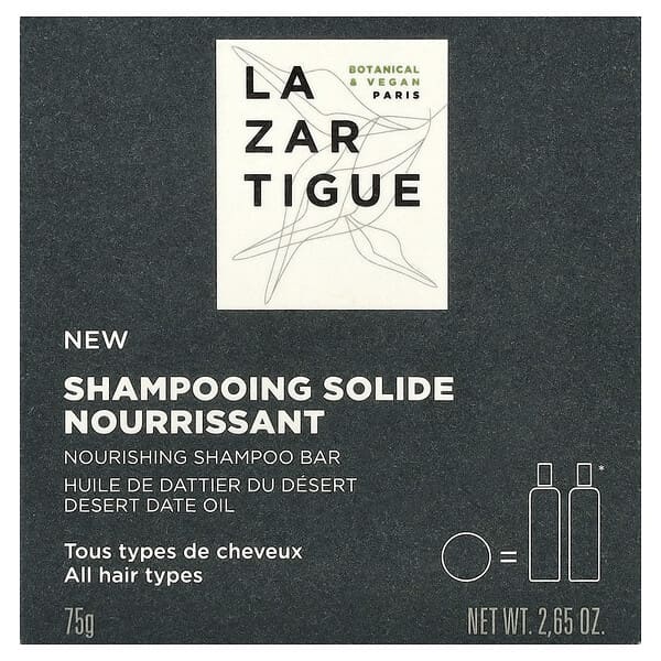 Lazartigue, 너리싱 샴푸 바, 모든 모발 유형에 적합, 75g(2.65oz)
