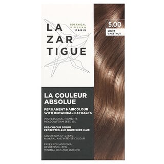 Lazartigue, Permanent Haircolor with Botanical Extracts, 5.00 Light Chestnut, 1 Application