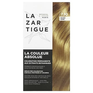 Lazartigue, Стойкая краска для волос с растительными экстрактами, 7.30 Golden Blond, 1 применение