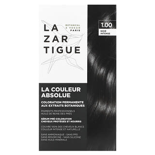 Lazartigue, Permanent Haircolor with Botanical Extracts, 1.00 Intense Black, 1 Application