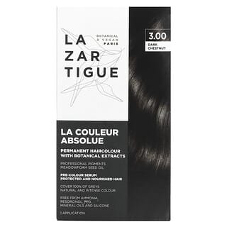 Lazartigue, Permanent Haircolor with Botanical Extracts, 3.00 Dark Chestnut, 1 Application