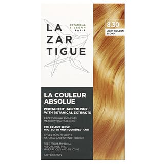 Lazartigue, Permanent Haircolor with Botanical Extracts, 8.30 Light Golden Blond, 1 Application