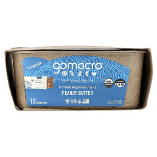 GoMacro, MacroBar®, Eiwitsupplement, Pindakaas, 12 repen, 65 g per stuk