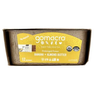 GoMacro, MacroBar®, Prolonged Power, Banana + Almond Butter, 12 Bars, 2.3 oz (65 g) Each