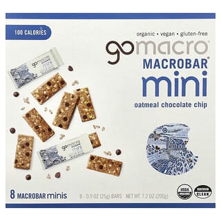 GoMacro, MacroBar®（マクロバー）ミニ、オートミールチョコレートチップ、8本、各25g（0.9オンス）