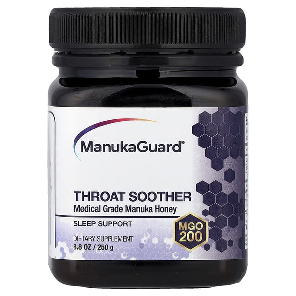 فوائد عسل مانوكا كيفا مع أفضل سعر على موقع اي هيرب 2 ManukaGuard, Throat Soother, Manuka Honey, MGO 200, 8.8 oz (250 g)