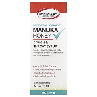 ManukaGuard, Mel de Manuka, Classe Medicinal, Xarope para Tosse e Garganta, 118 ml (4 fl oz)