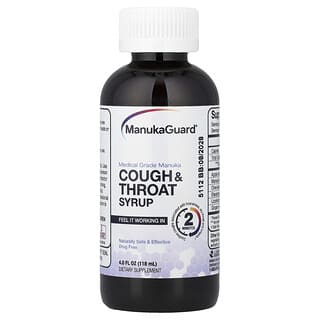 ManukaGuard, Manuka Honey, Medical Grade, Cough & Throat Syrup, 4 fl oz (118 ml)