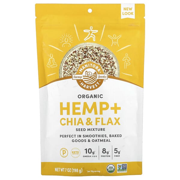 Organic Hemp + Chia & Flax Seed Mixture, 7 oz (198 g)