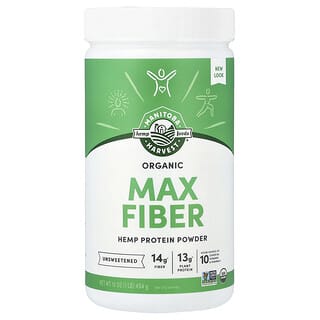 Manitoba Harvest, Cânepă organică Da! Pudră proteică de cânepă Max Fiber, neîndulcită, 1 lb (454 g)