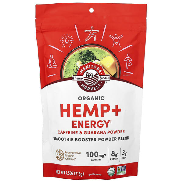 Manitoba Harvest, Organic Hemp + Energy, Smoothie Booster Powder Blend, 7.5 oz (213 g) — product photo 1