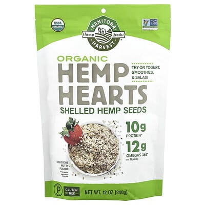 Manitoba Harvest, Hemp Inside, Organic Shelled Hemp Seeds, Delicious Nutty Flavor, 12 oz (340 g)