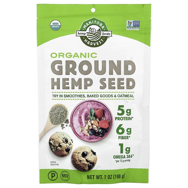 Organic Ground Hemp Seed, 7 oz (198 g)