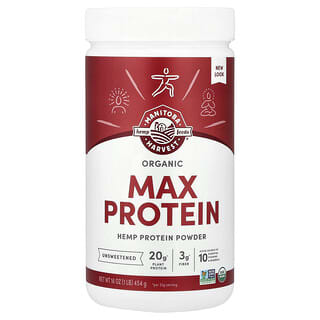 Manitoba Harvest, Organic Hemp Yeah!, Max Protein Powder,  Unsweetened, 1 lb (454 g)