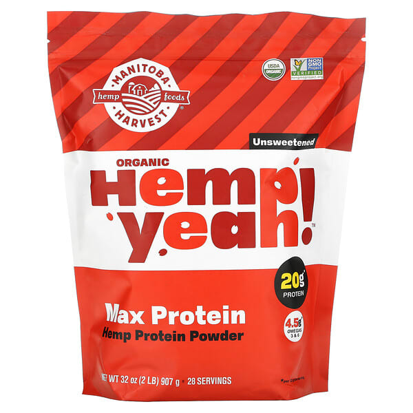 Manitoba Harvest, Organic Hemp Yeah!, Max Protein, Hemp Protein Powder