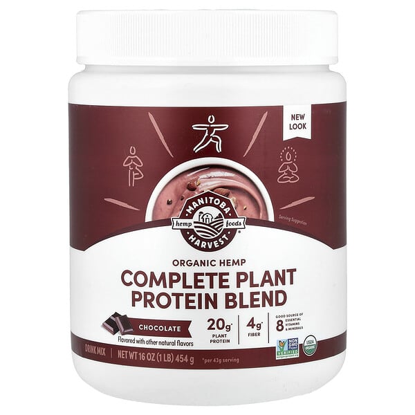 Manitoba Harvest, Organic Hemp Yeah!, Plant Protein Blend, Chocolate, 1 lb (454 g) — product photo 1