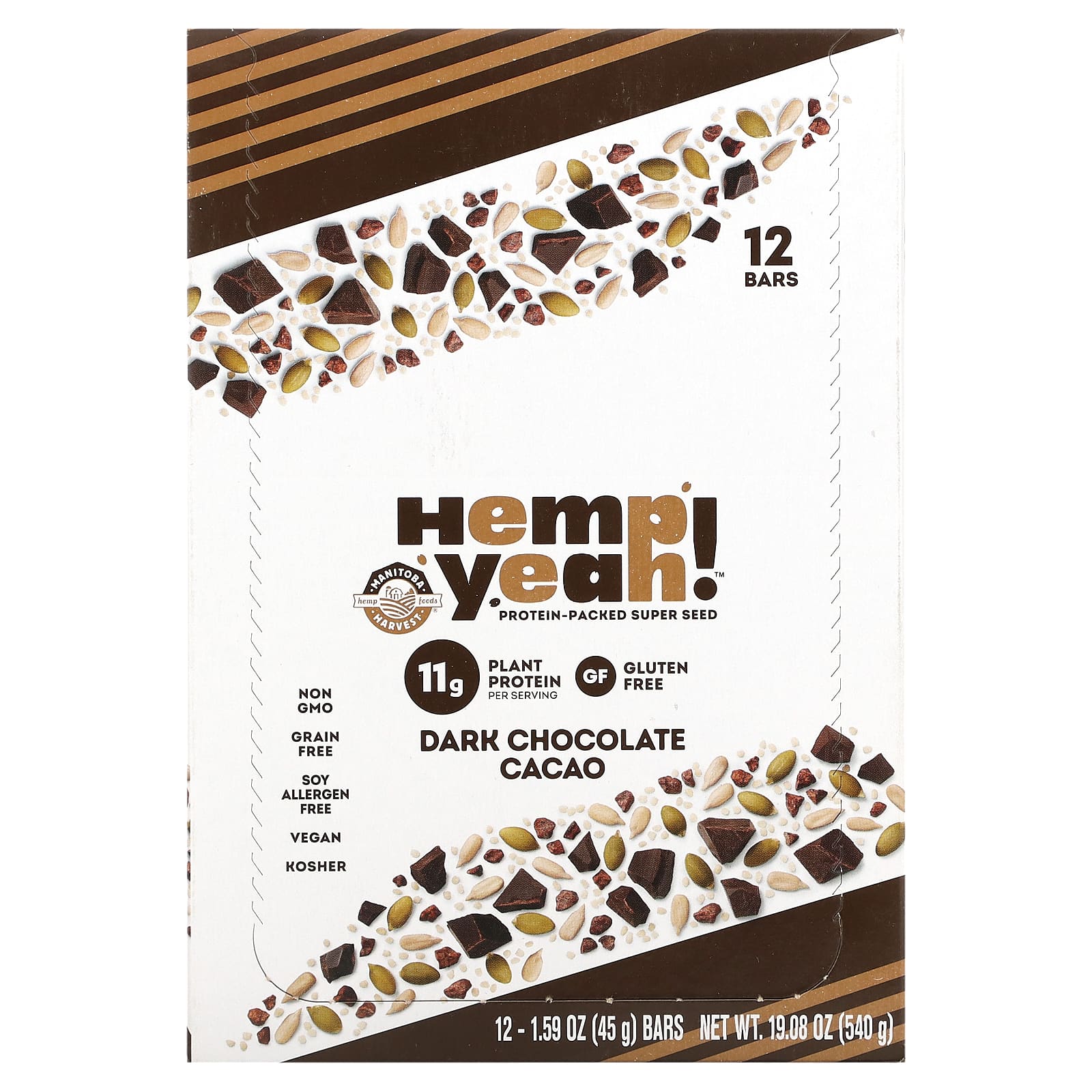 Manitoba Harvest, Hemp Yeah!, ProteinPacked Super Seed Bar, Dark