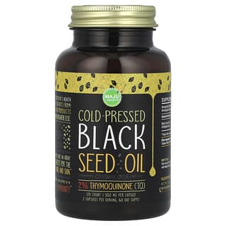 Maju Superfoods, Aceite de semilla de comino negro prensado en frío, 1000 mg, 120 unidades (500 mg por cápsula blanda)