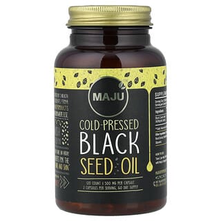 Maju Superfoods, Aceite de semilla de comino negro prensado en frío, 500 mg, 120 unidades