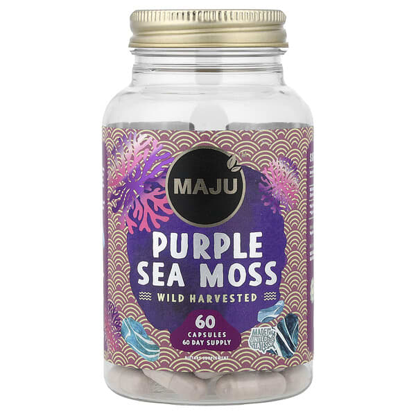 Maju Superfoods, Purple Sea Moss, 60 Capsules (500 mg per Capsule) — product photo 1