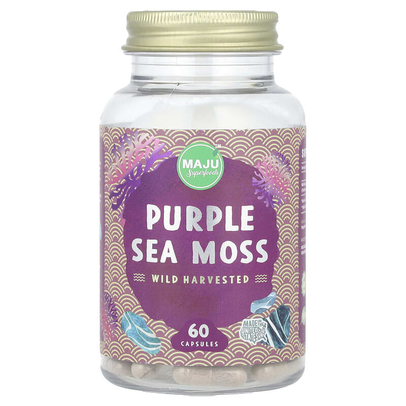 Purple Sea Moss, 60 Capsules (500 mg per Capsule)