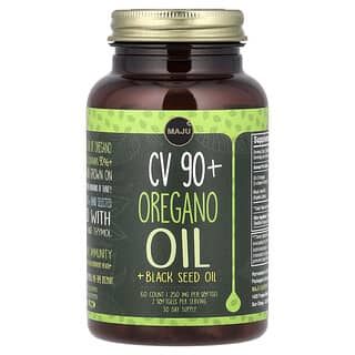 Maju Superfoods, Aceite de orégano y aceite de semilla de comino negro CV+ 90, 60 cápsulas blandas