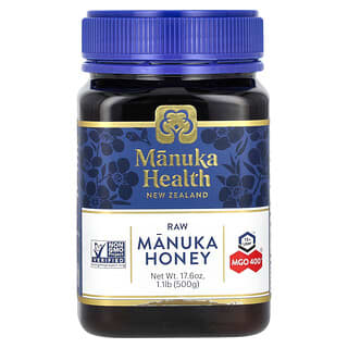 Manuka Health‏, דבש מאנוקה גולמי, UMF 13+‎, MGO 400+‎, ‏500 גרם (17.6 אונקיות)