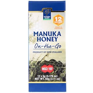 Manuka Health, マヌカハニーオンザゴー（持ち運び用）、MGO100+、12袋、各5g（0.176オンス）