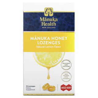 Manuka Health, 마누카 꿀 캔디, 레몬, MGO 400+, 15개