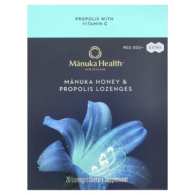 Manuka Health, Manuka Honey & Propolis Pastilles, MGO 600+, 20 Pastilles