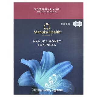 Manuka Health, Таблетки с мед от манука, бъз, MGO 600+, 20 таблетки за смучене