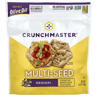 Crunchmaster, Multi-Seed, Crunchy Baked Rice Crackers, knusprige gebackene Reis-Cracker mit mehreren Samen, Original, 113 g (4 oz.)