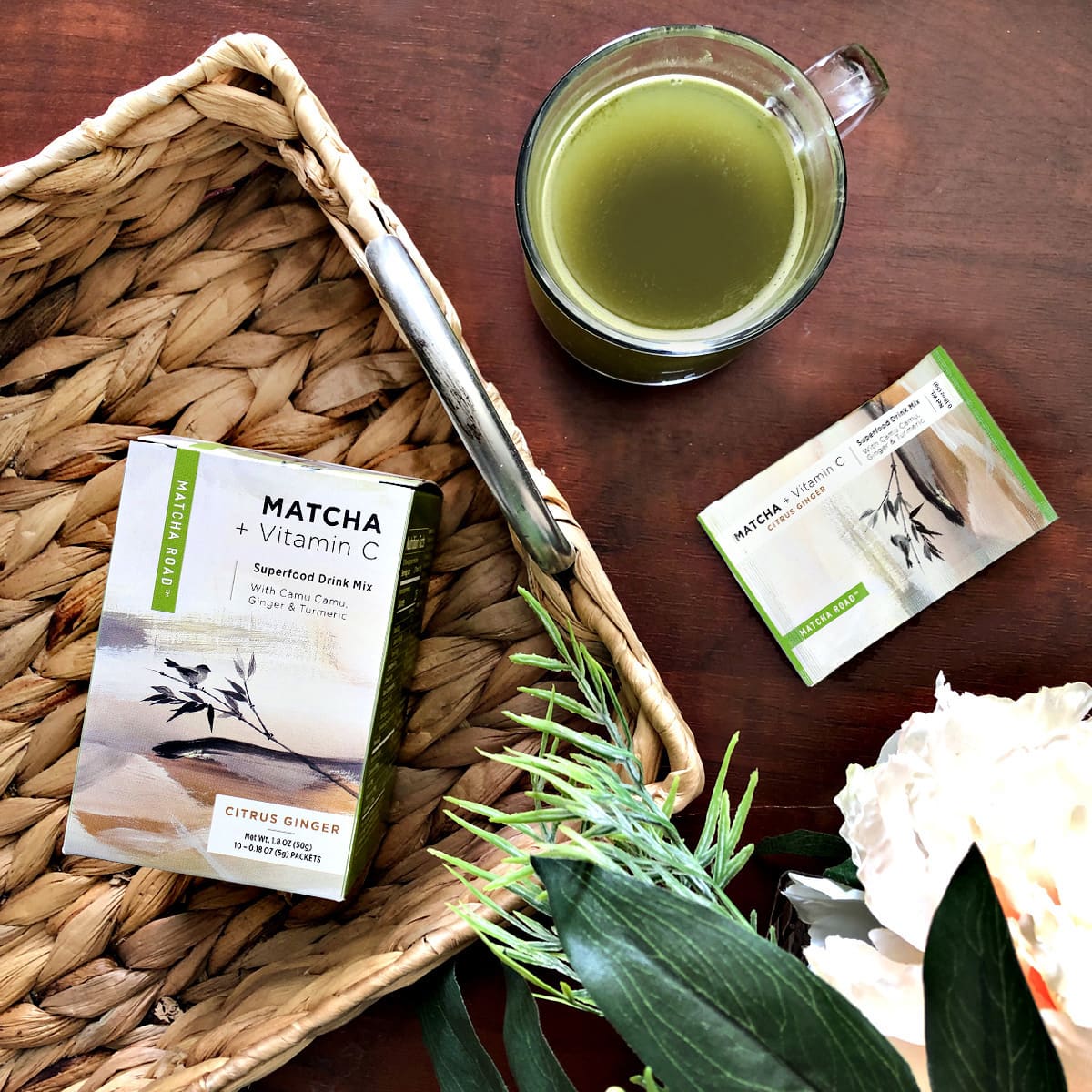 Matcha Road, Matcha + Vitamin C, Superfood Drink Mix, Citrus Ginger, 10